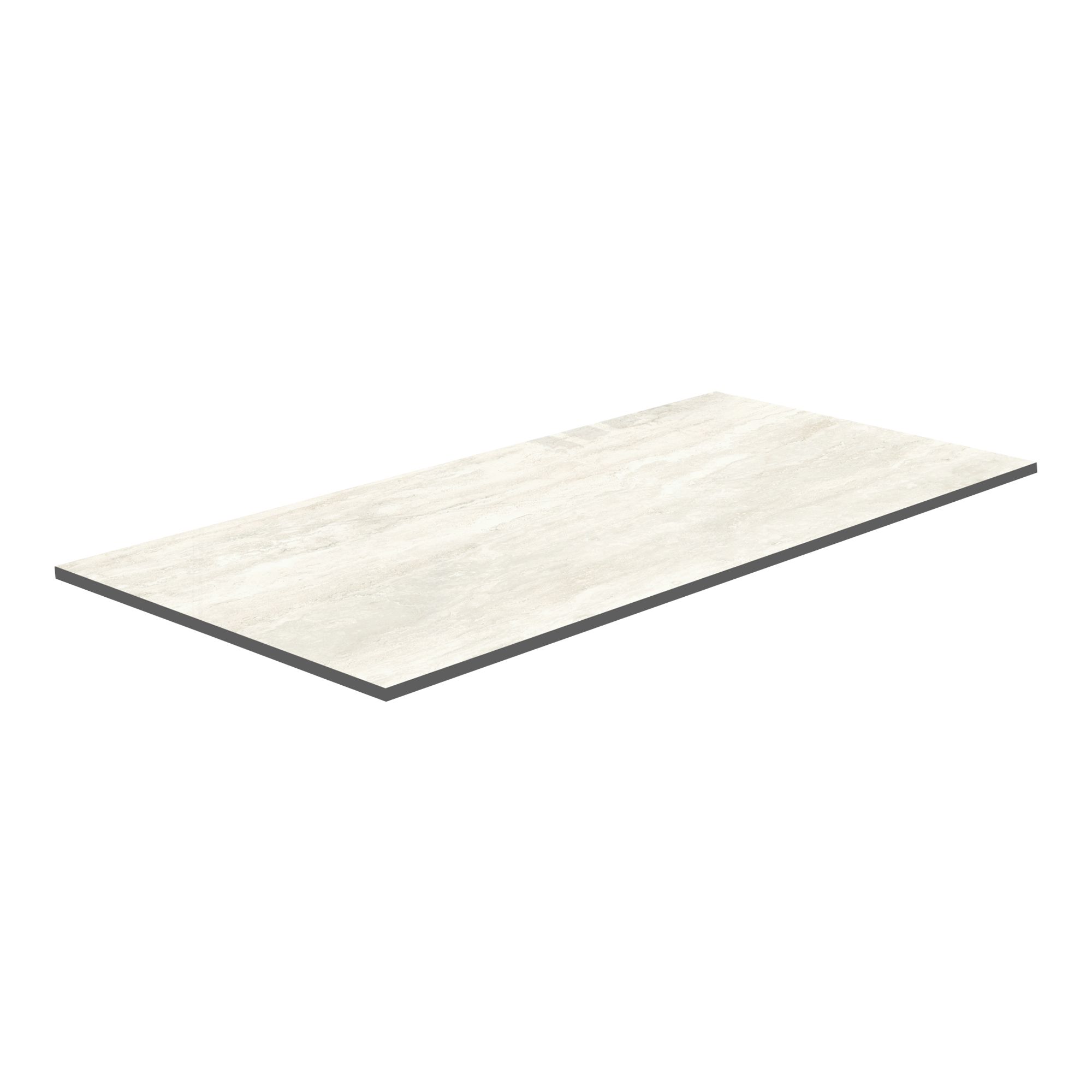 Ancho White Matt Stone effect Porcelain Indoor Wall & floor Tile, Pack of 2, (L)1200mm (W)600mm