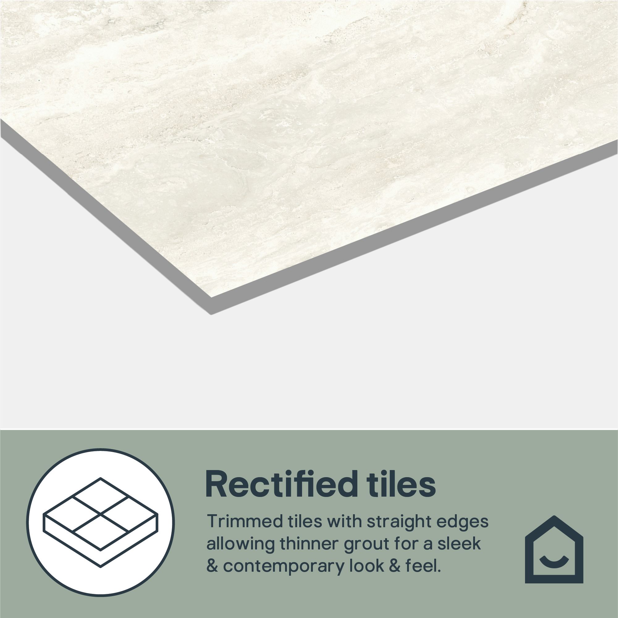 Ancho White Matt Stone effect Porcelain Indoor Wall & floor Tile, Pack of 2, (L)1200mm (W)600mm