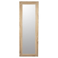 Andino Light oak effect Rectangular Wall-mounted Framed mirror, (H)133cm (W)43cm