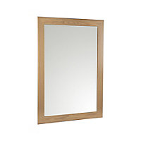 Andino Oak effect Bullnose Rectangular Wall-mounted Framed Mirror, (H)103cm (W)73cm