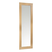Andino Oak effect Bullnose Rectangular Wall-mounted Framed Mirror, (H)133cm (W)43cm