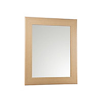 Andino Oak effect Bullnose Rectangular Wall-mounted Framed Mirror, (H)63cm (W)53cm