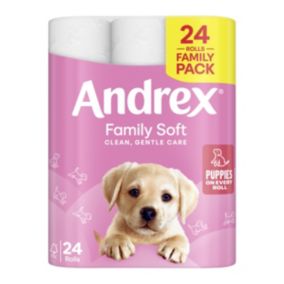 Andrex Family Soft White Toilet roll, Pack of 24