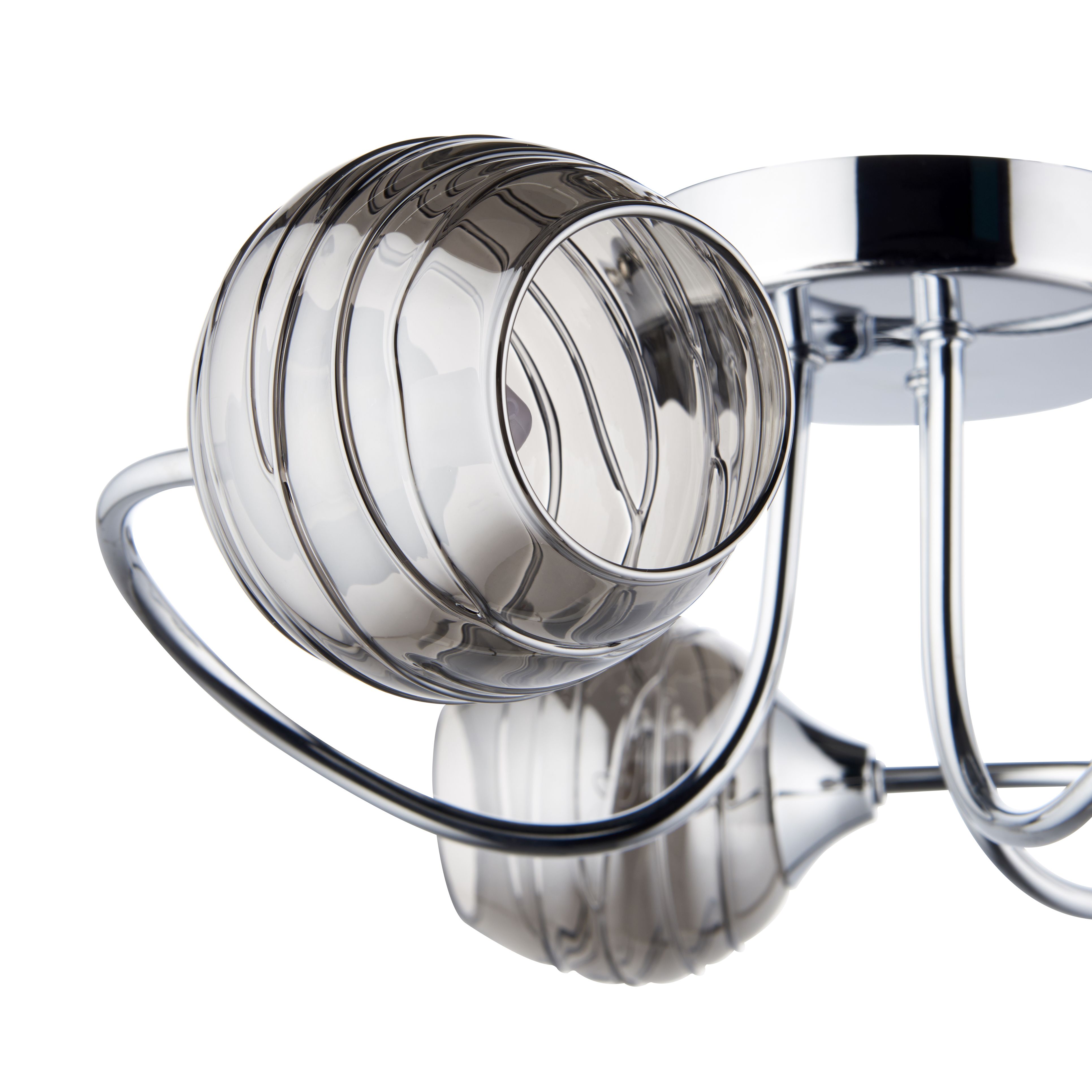 Angelina Glass & steel Chrome effect 3 Lamp Ceiling light