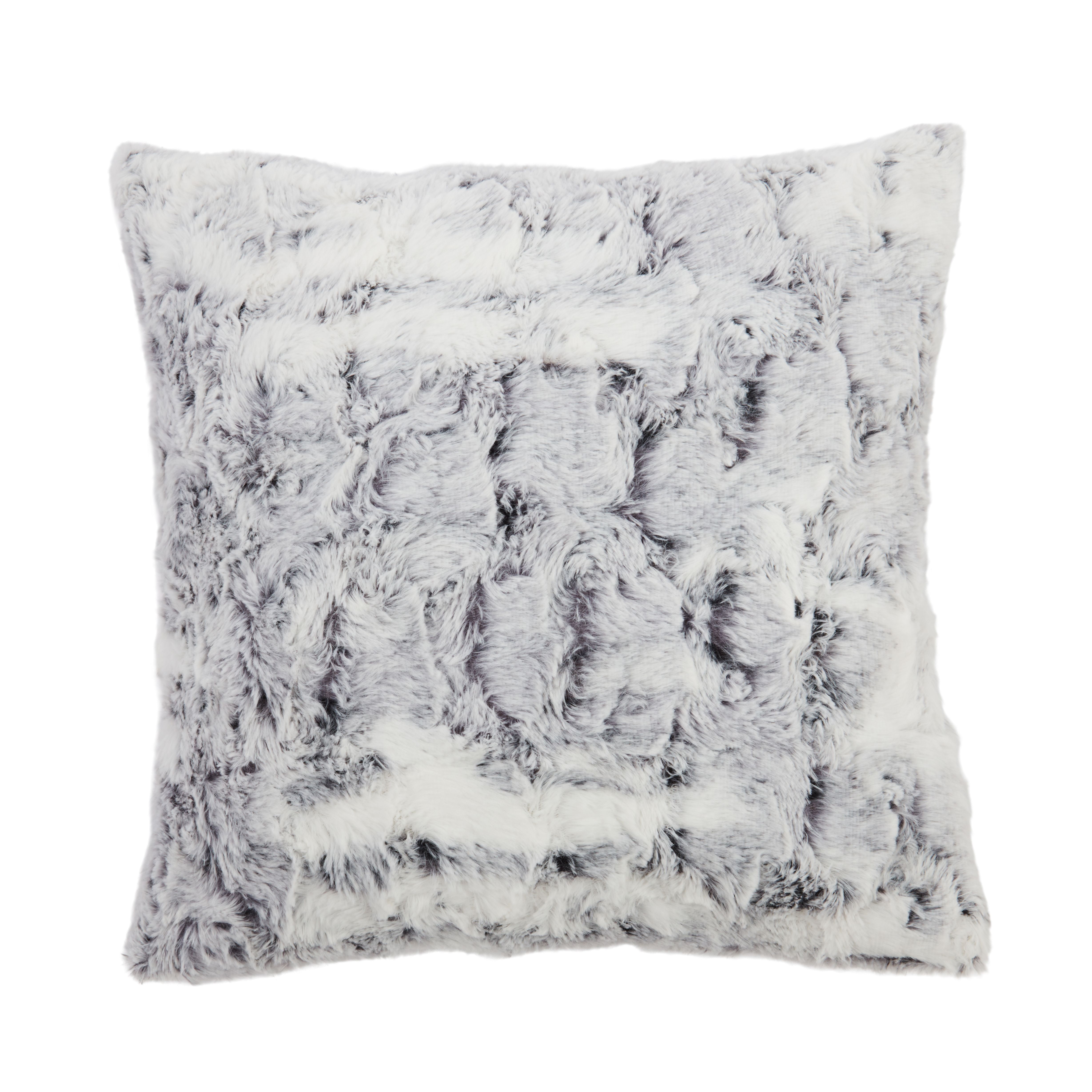 Faux fur grey cushion sale