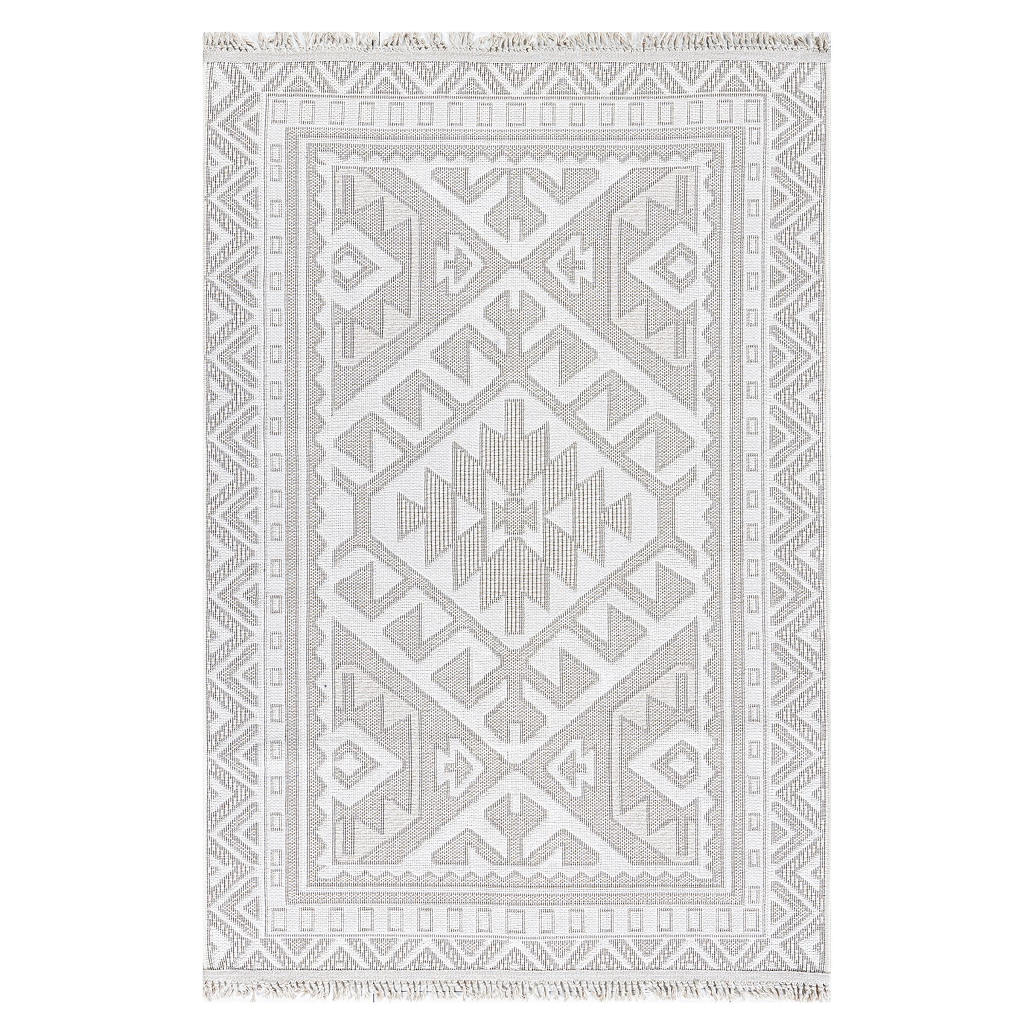 Ankara Beige Aztec Woven effect Medium Rug, (L)170cm x (W)120cm