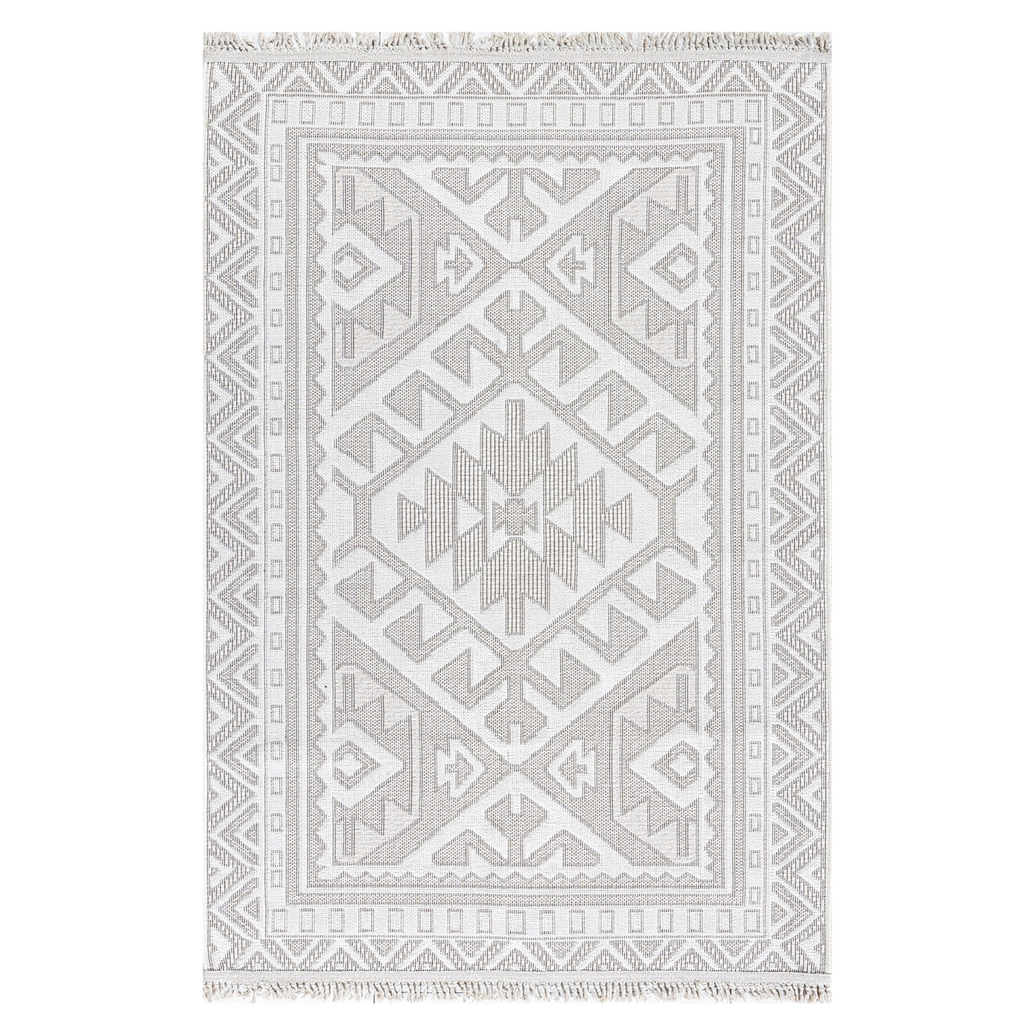 Ankara Beige Aztec Woven effect Medium Rug, (L)170cm x (W)120cm