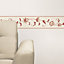Annabell Cream & red Floral Textured Border