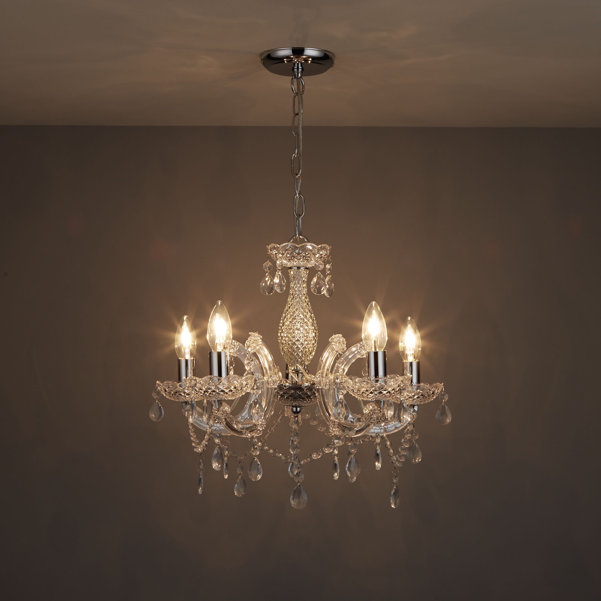 Annelise Chandelier Silver Effect 5 Lamp Ceiling Light | DIY At B&Q