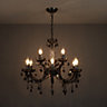 Annelise Chandelier Smoked effect 9 Lamp Ceiling light