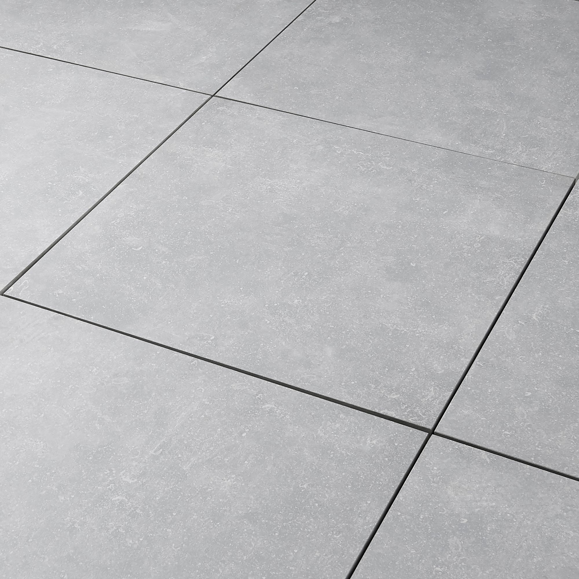 Anthracite Matt Stone effect Porcelain Outdoor Floor Tile, Pack of 2, (L)600mm (W)600mm
