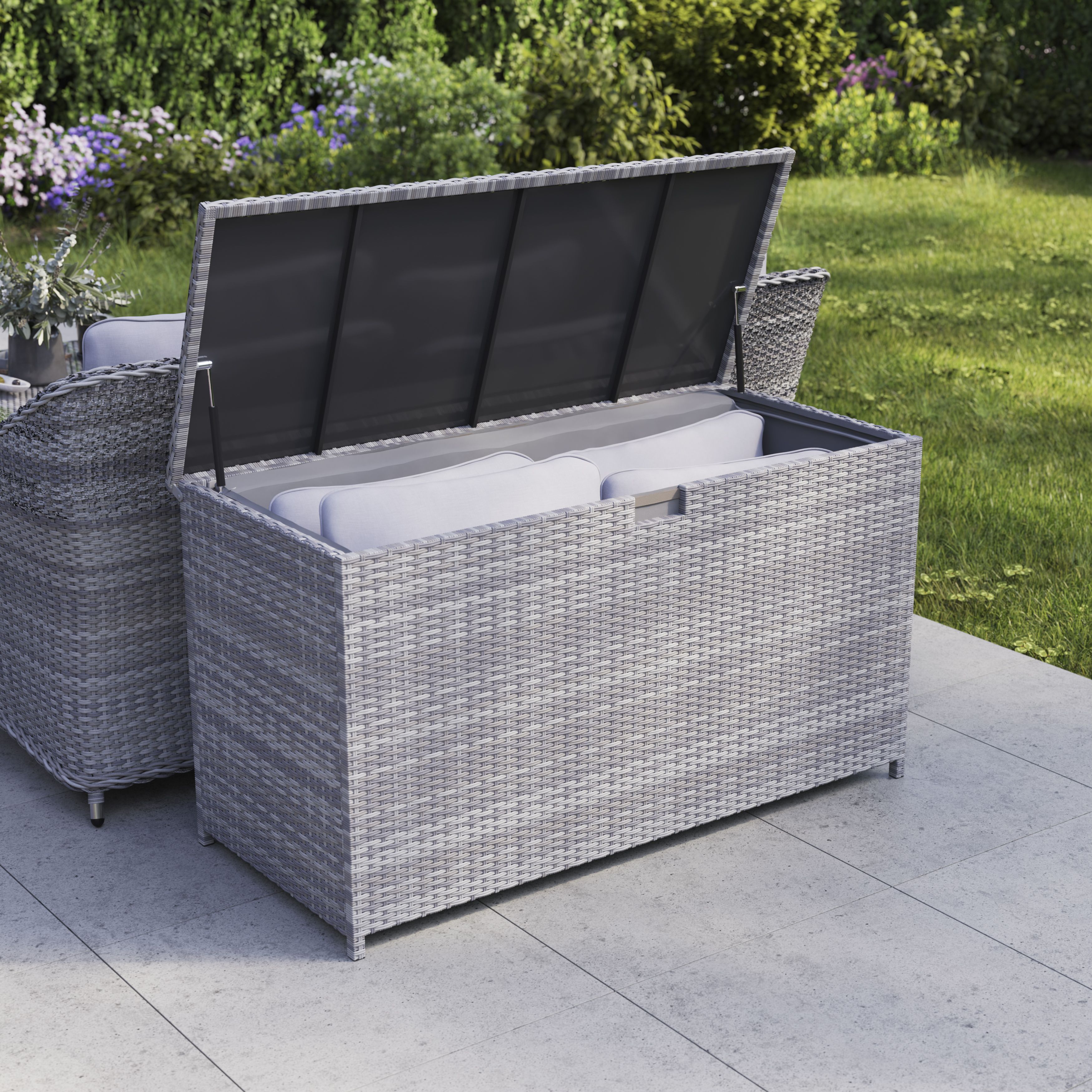 Anthracite Matt Stone effect Porcelain Outdoor Floor Tile, Pack of 2, (L)600mm (W)600mm