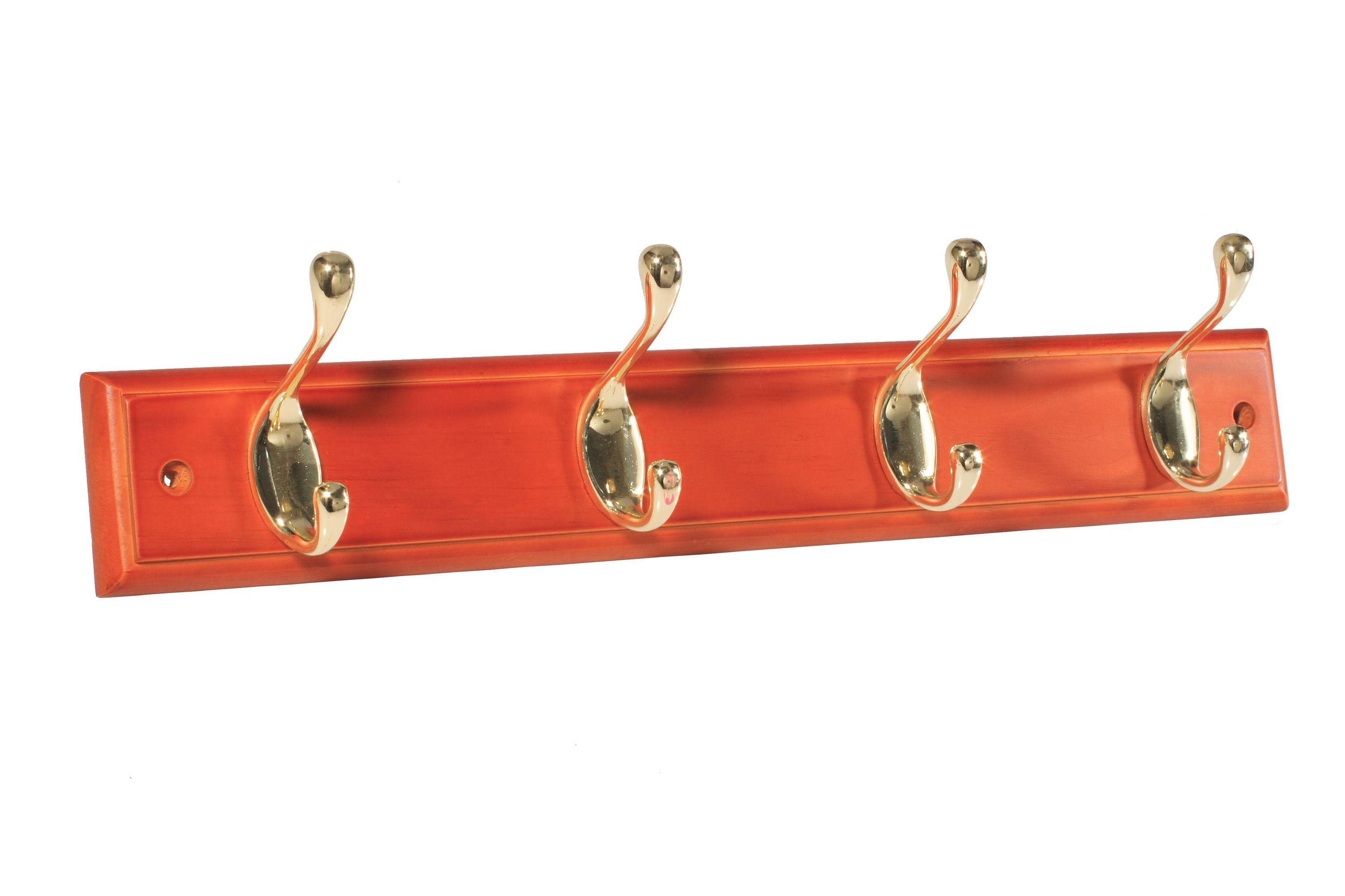 Antique brass effect 4 Hook rail, (L)458mm (H)15mm