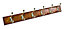 Antique brass effect 6 Hook rail, (L)685mm (H)15mm