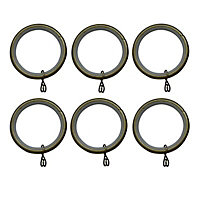 Antique brass effect Curtain ring (Dia)35mm, Pack of 6