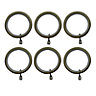 Antique brass effect Curtain ring (Dia)35mm, Pack of 6