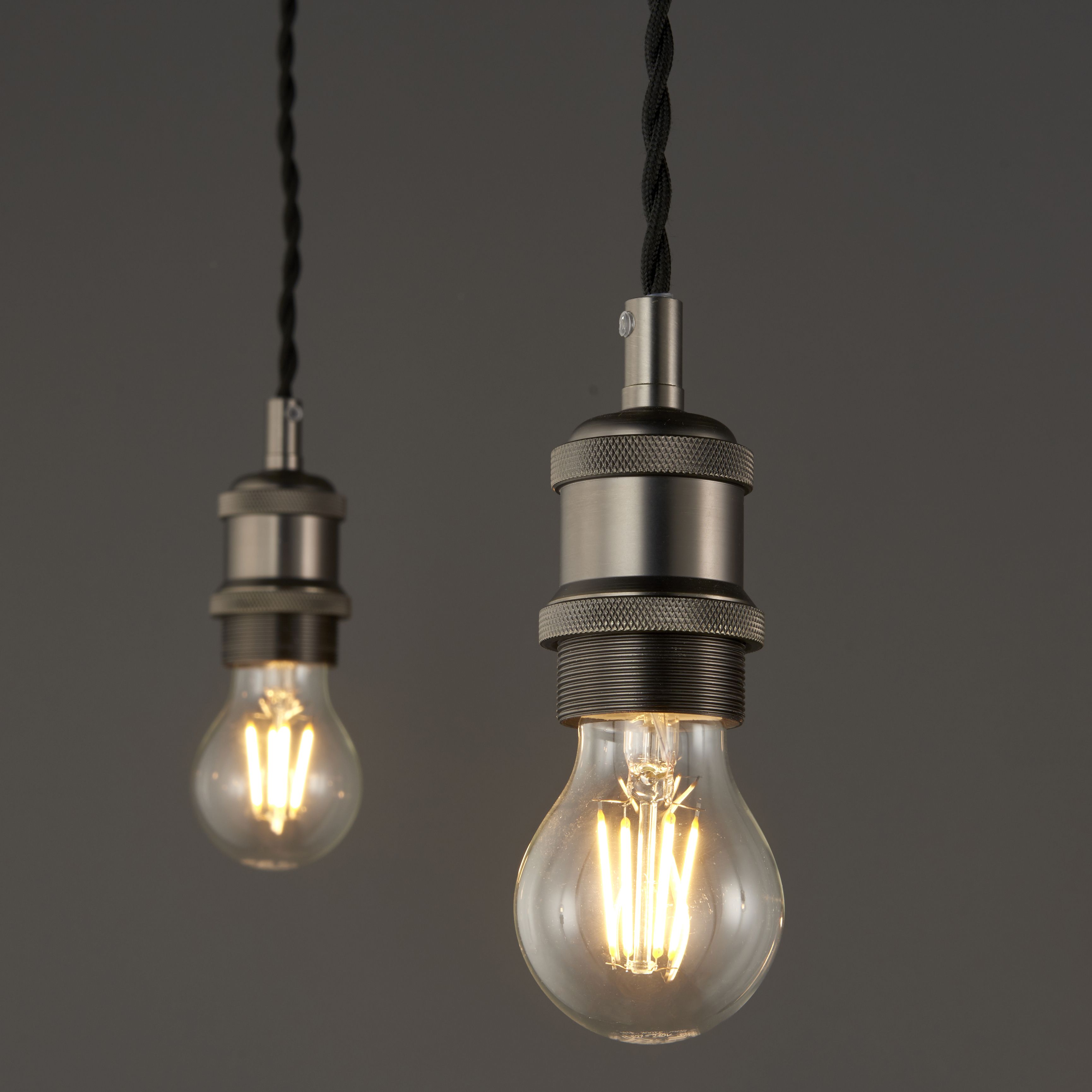 Antique brass effect E27 Pendant set