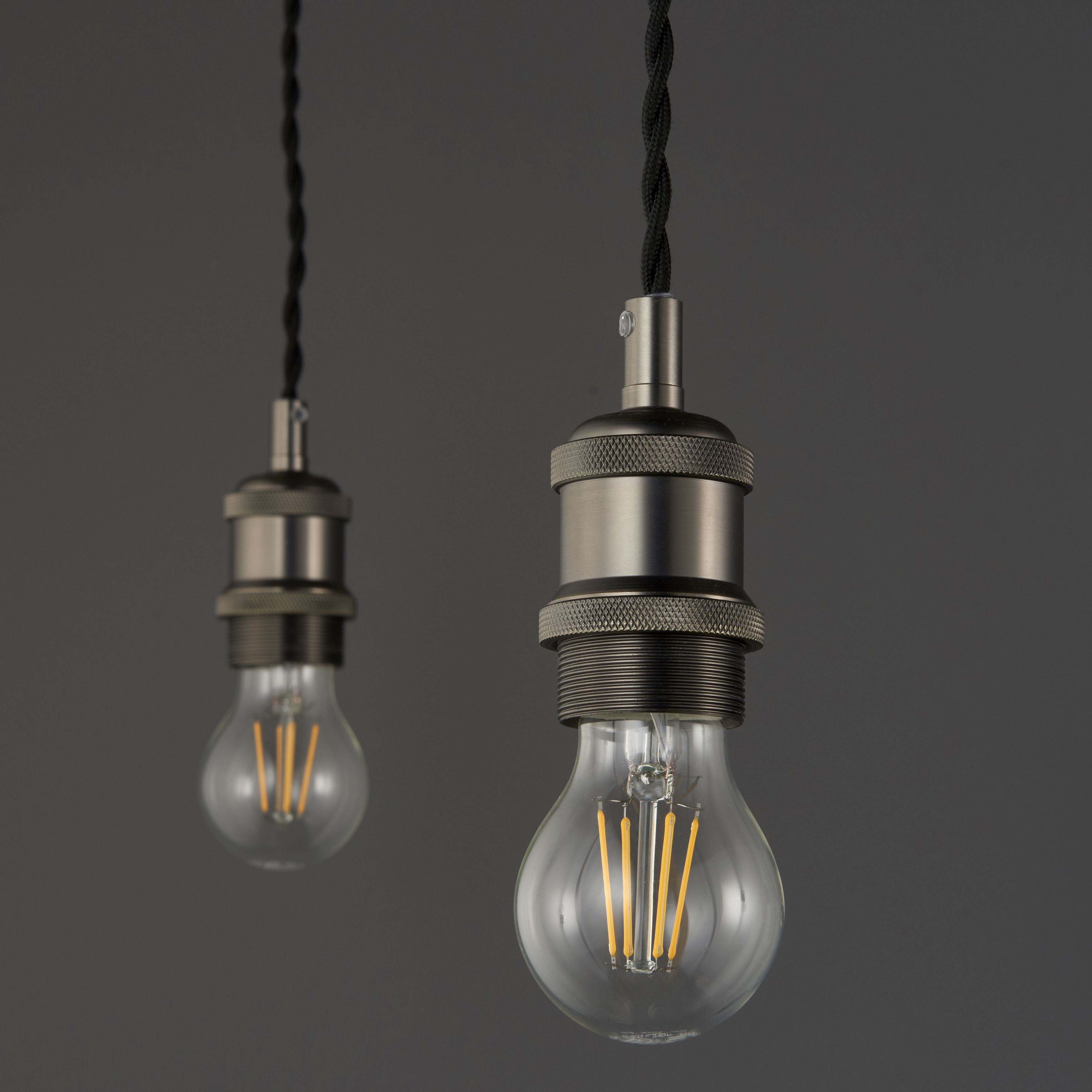 Antique brass effect E27 Pendant set
