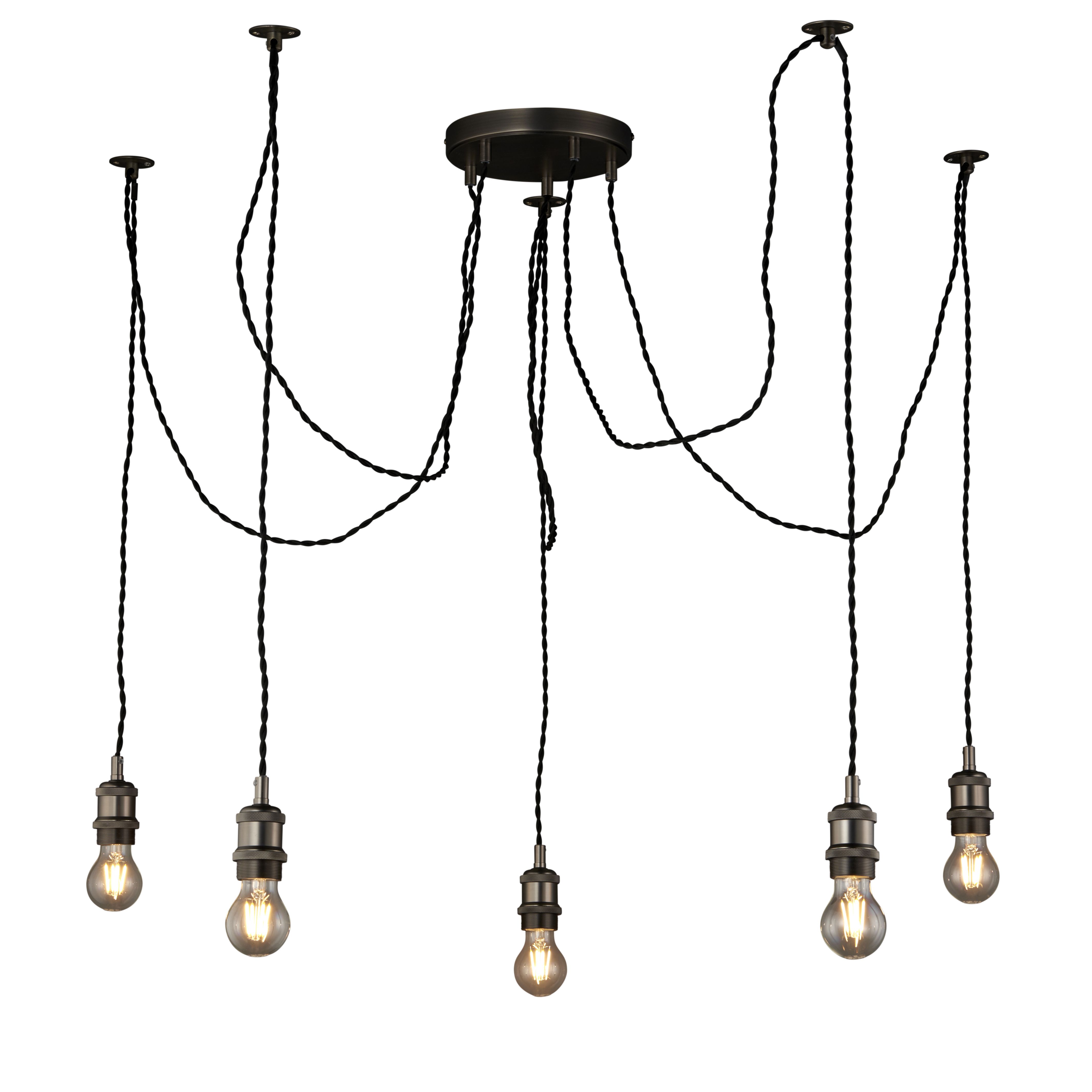 Antique brass effect E27 Pendant set
