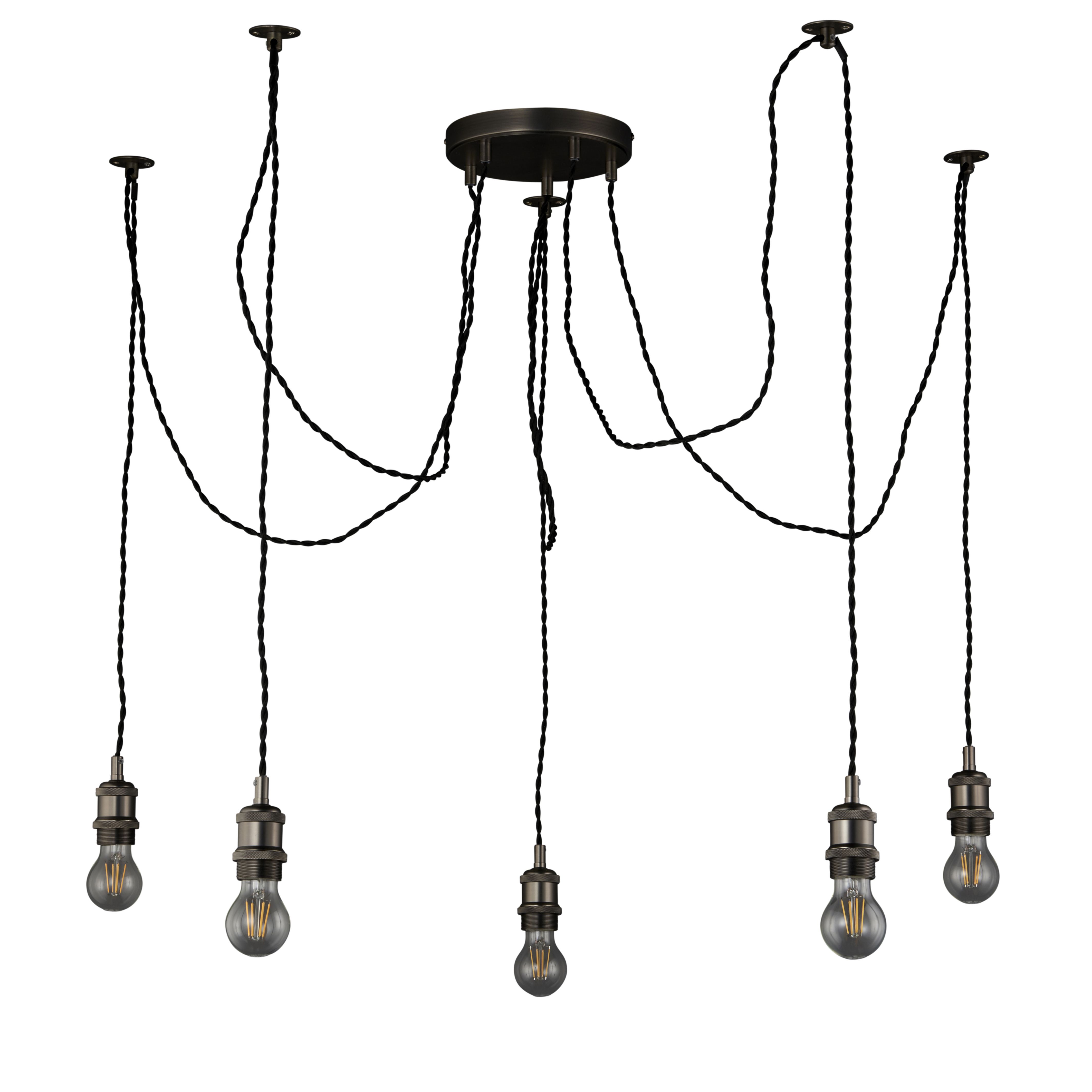 Antique brass effect E27 Pendant set
