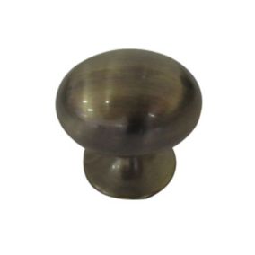 Antique brass effect Zinc alloy Oval Furniture Knob (Dia)35mm, Pack of 6