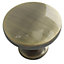 Antique brass effect Zinc alloy Round Furniture Knob (Dia)30mm, Pack of 6