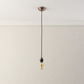 Antique copper effect E27 Cable light set (L)1500mm
