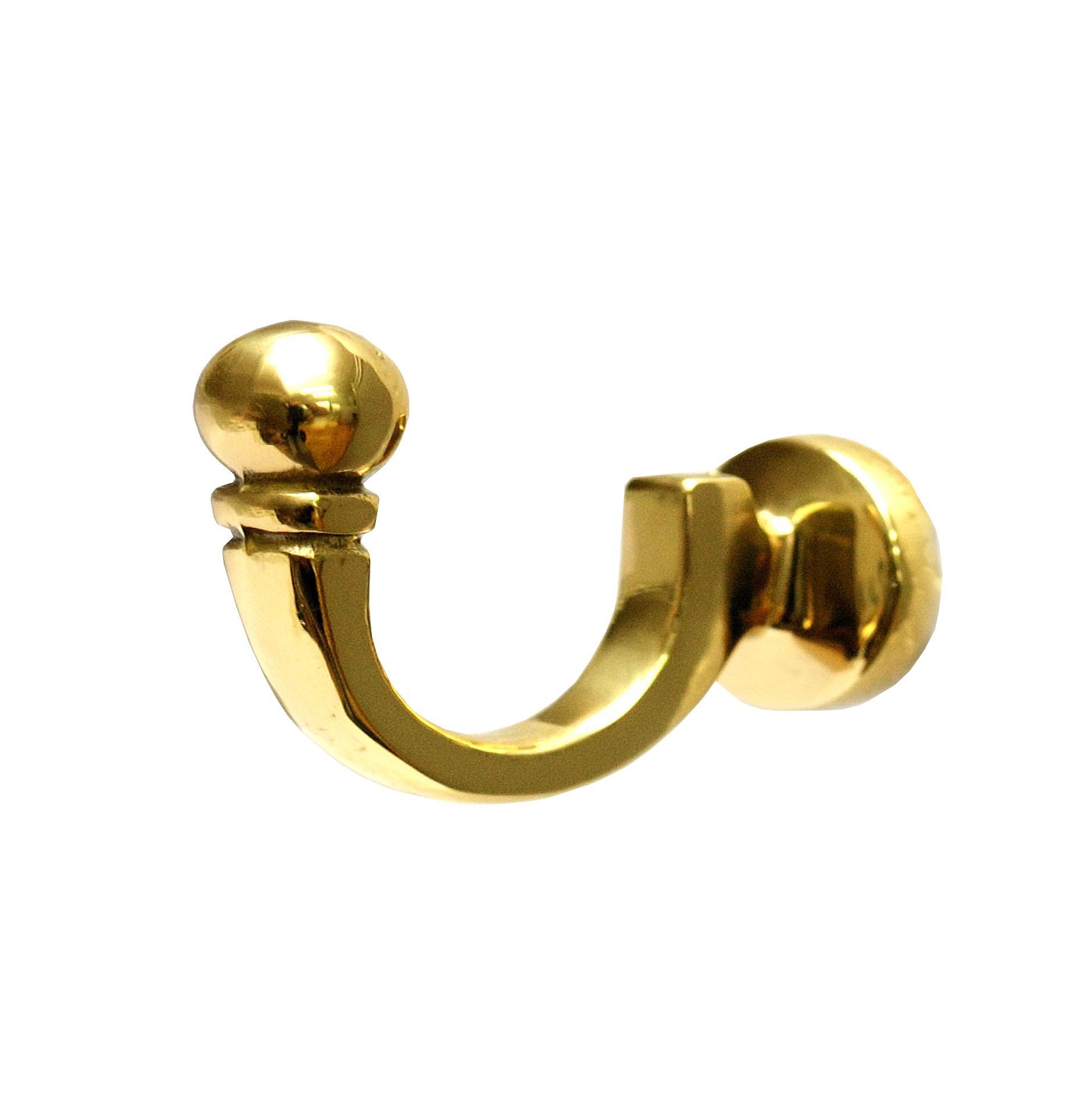 Antique effect Brass U-shaped Single Hook (H)23mm (W)53mm