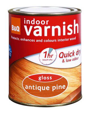 Antique pine Gloss Furniture Wood varnish, 0.75L