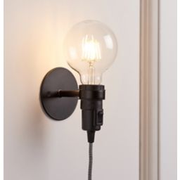 Anton Matt black Plug-in Wall light