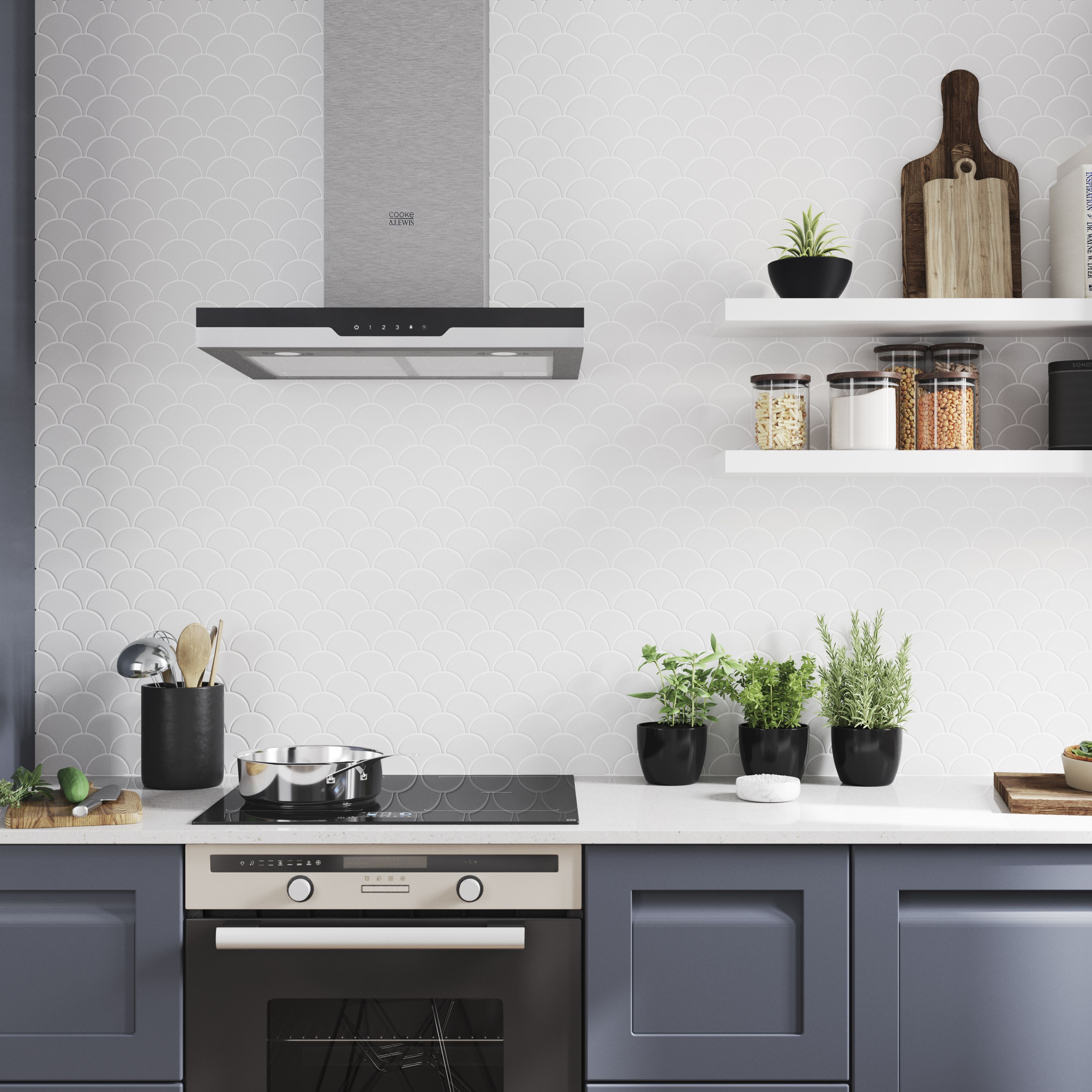 Antova White Ceramic Mosaic tile sheet - 3