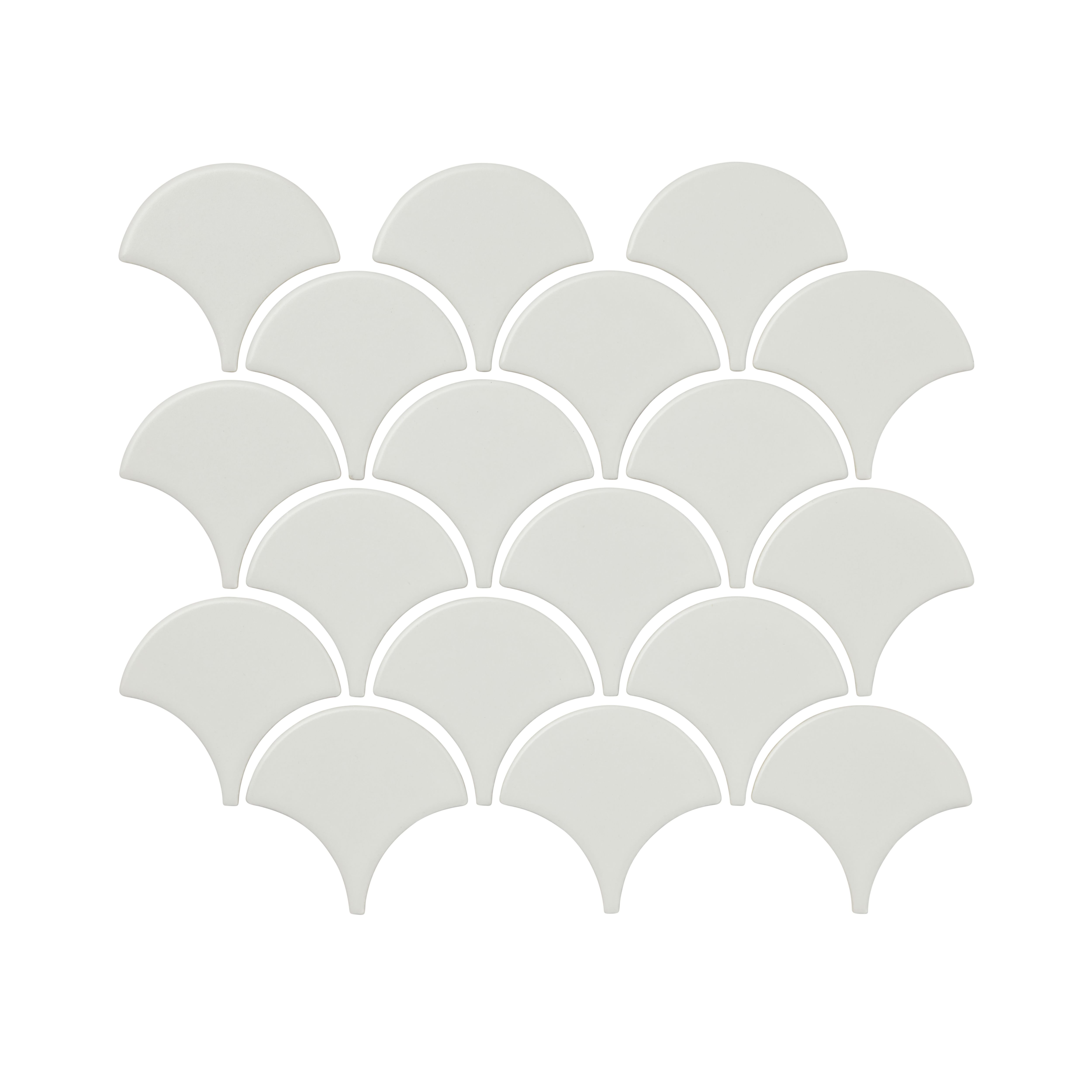 Antova White Ceramic Mosaic tile sheet