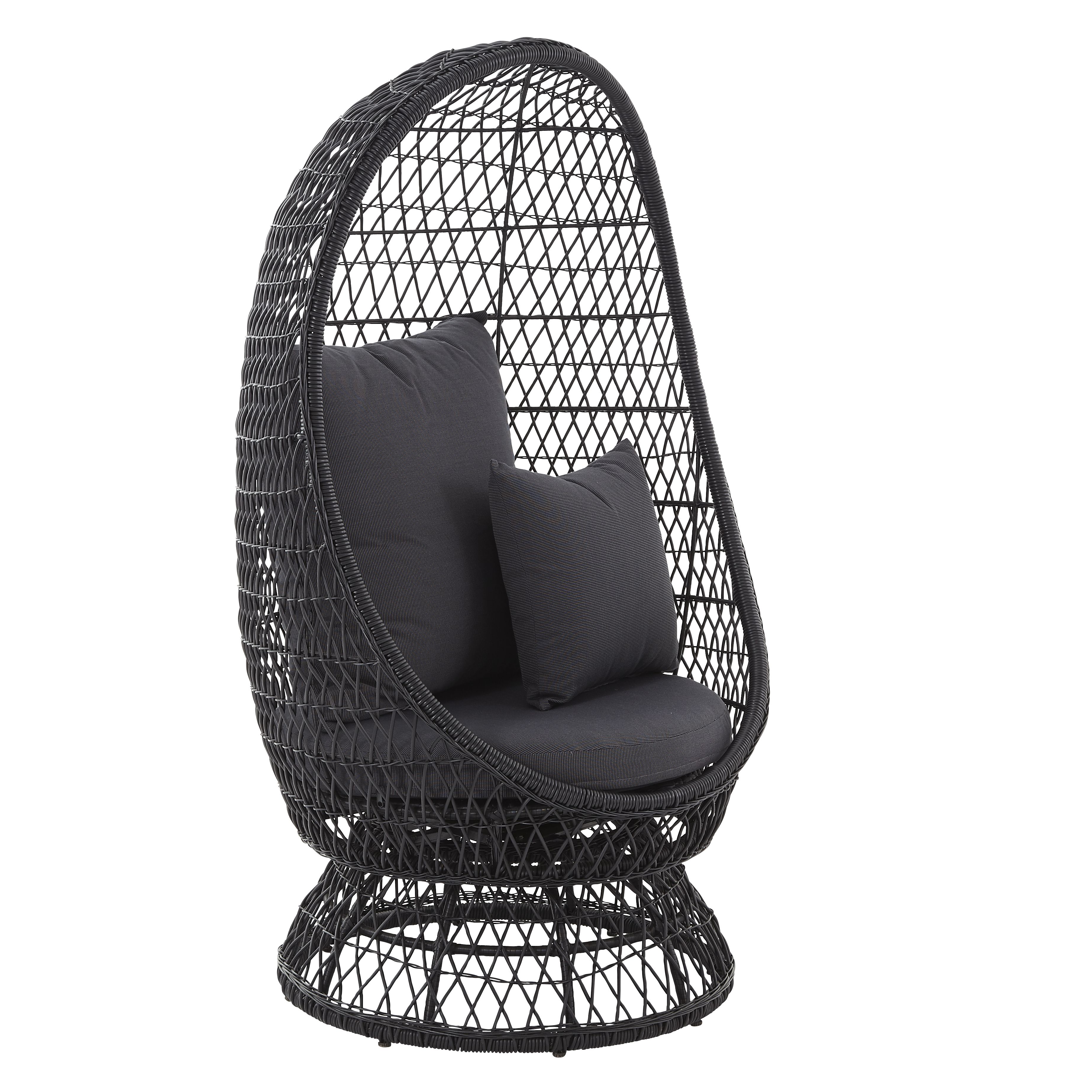Anya Black Rattan effect Egg chair DIY at B&Q
