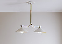 Apennin Matt Cream 2 Lamp Pendant ceiling light, (Dia)350mm