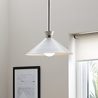 Apennin Matt Cream Pendant ceiling light, (Dia)350mm
