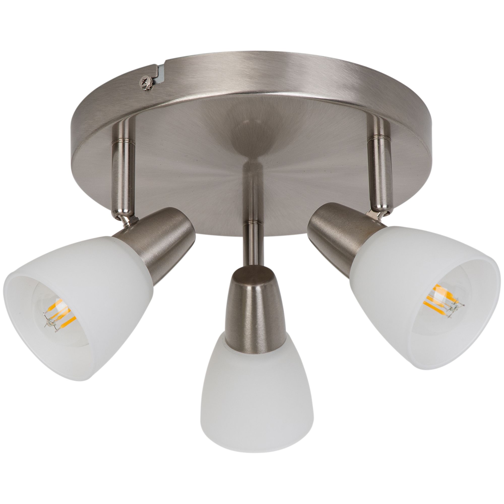 Aphaea Plate Satin nickel effect 3 Light Spotlight