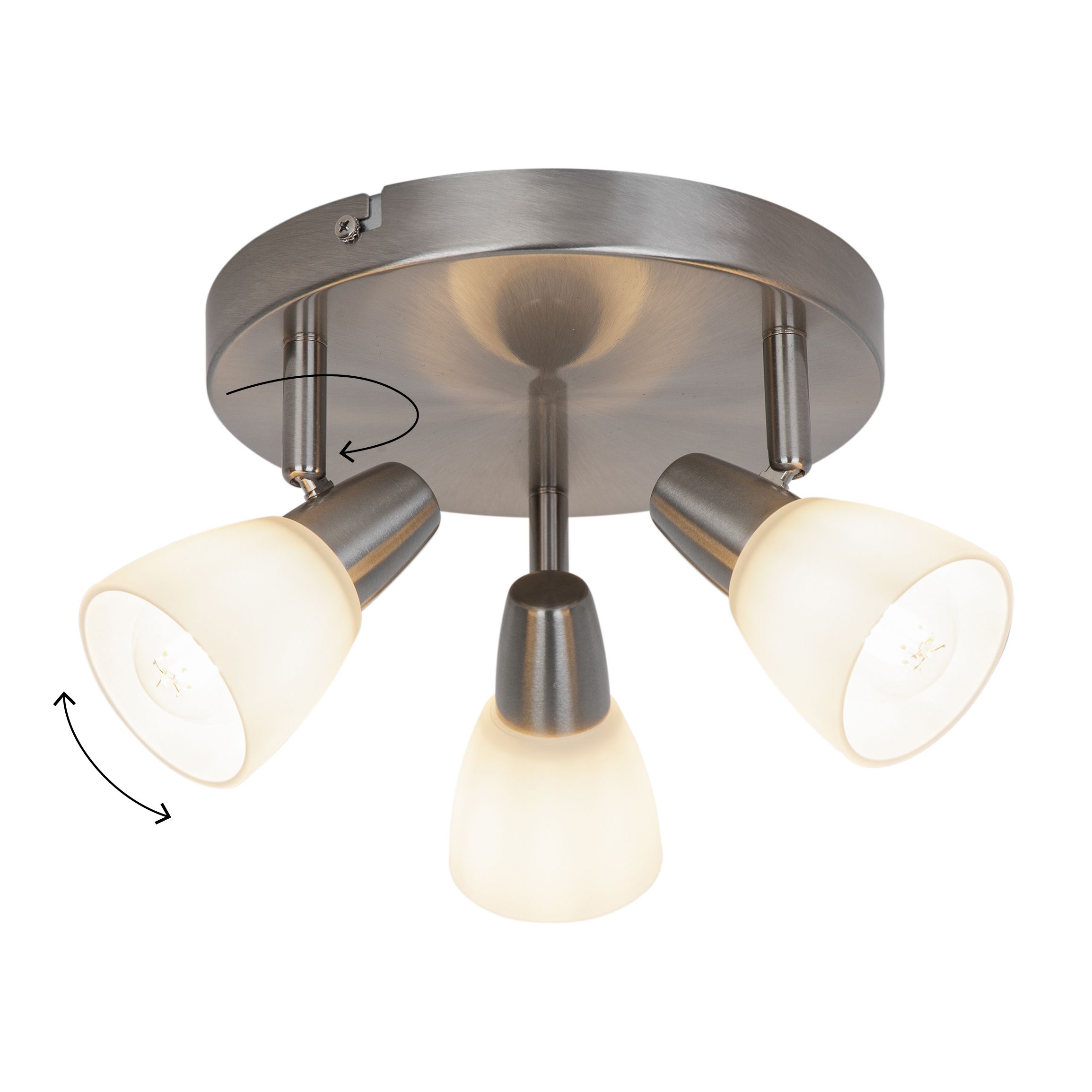 Aphaea Plate Satin nickel effect 3 Light Spotlight