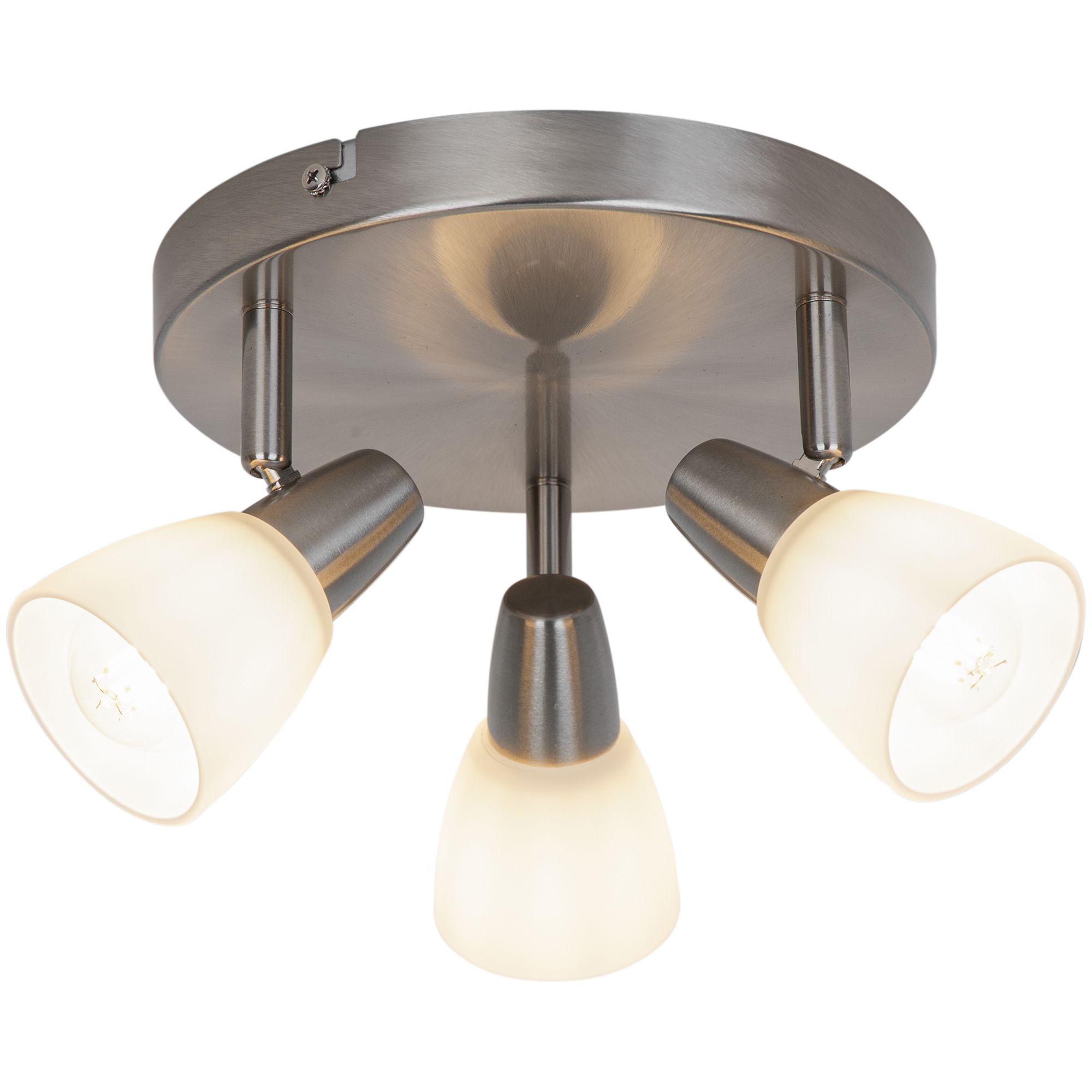 Aphaea Plate Satin nickel effect 3 Light Spotlight