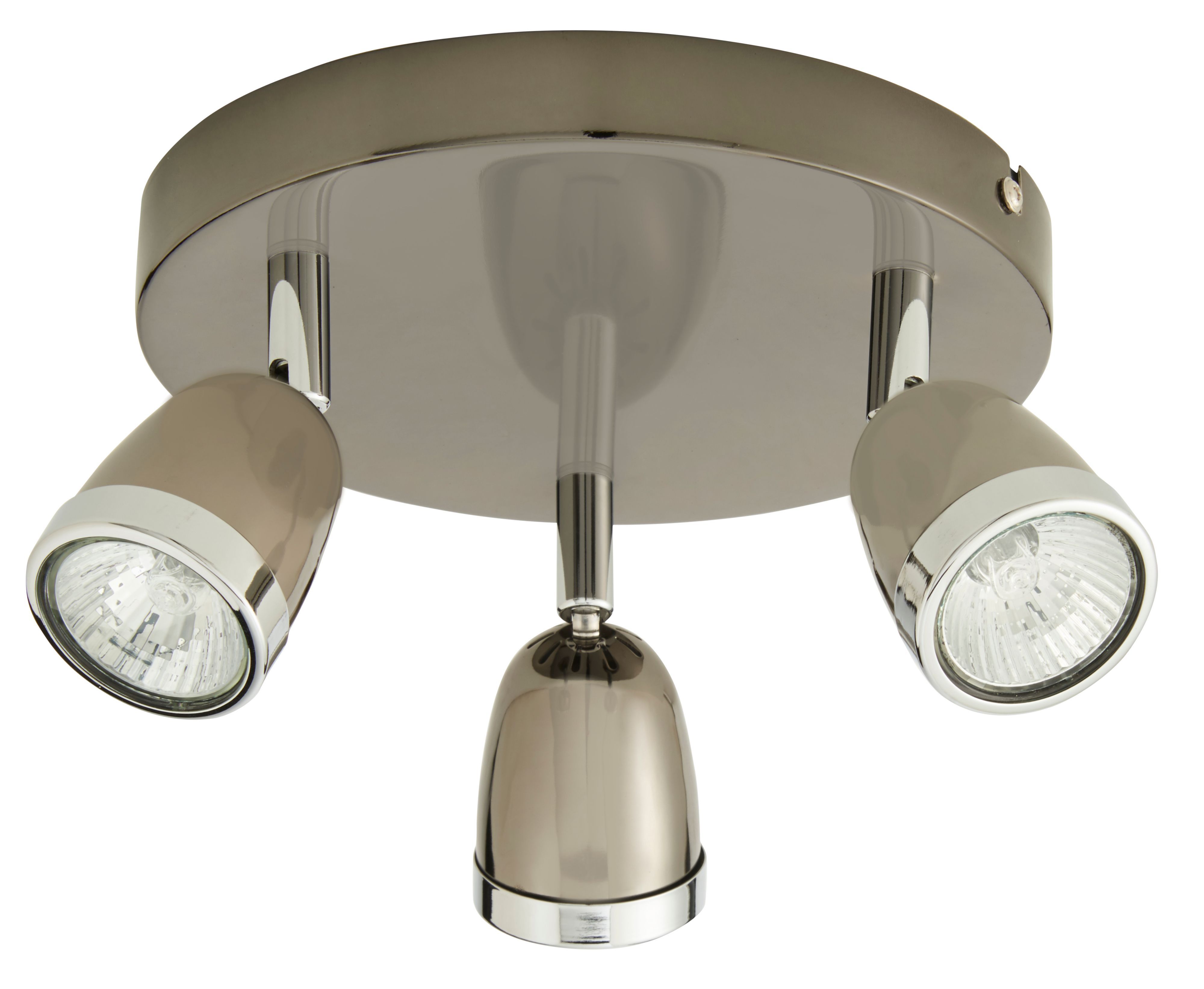Apheliotes Gloss Black Chrome effect 3 Light Spotlight