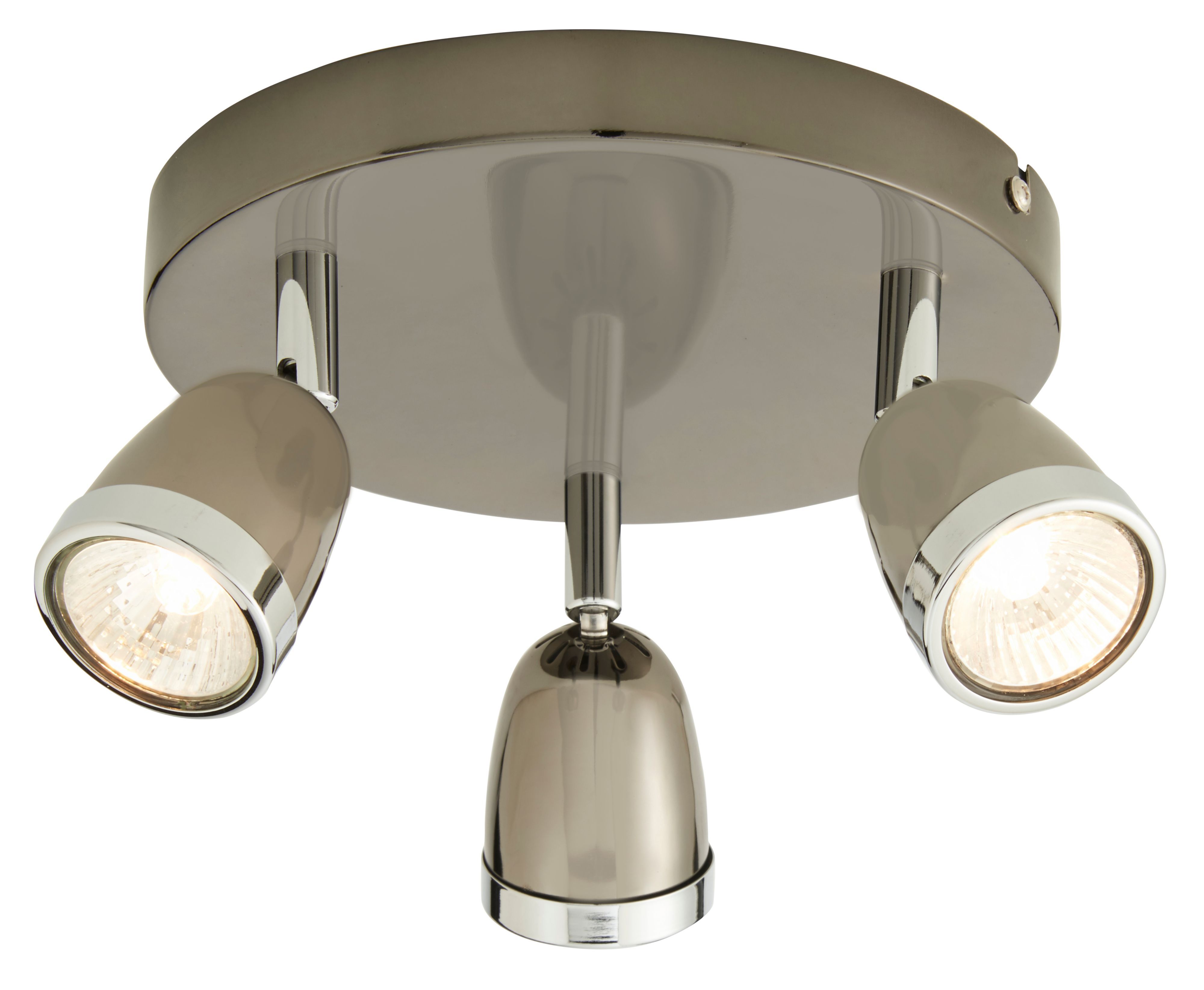 Apheliotes Gloss Black Chrome effect 3 Light Spotlight