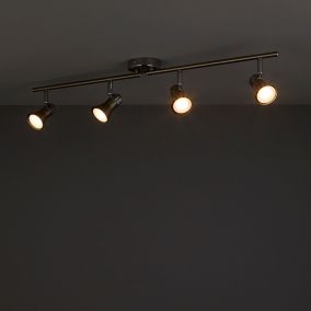 Aphroditus Chrome effect Mains-powered 4 lamp Spotlight