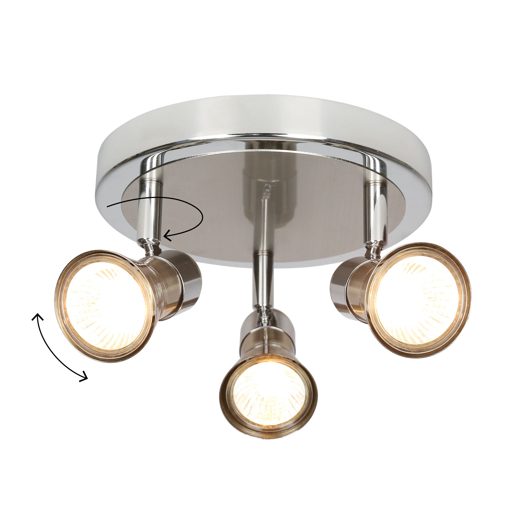 Aphroditus Modern Satin Nickel effect 3 Light Spotlight