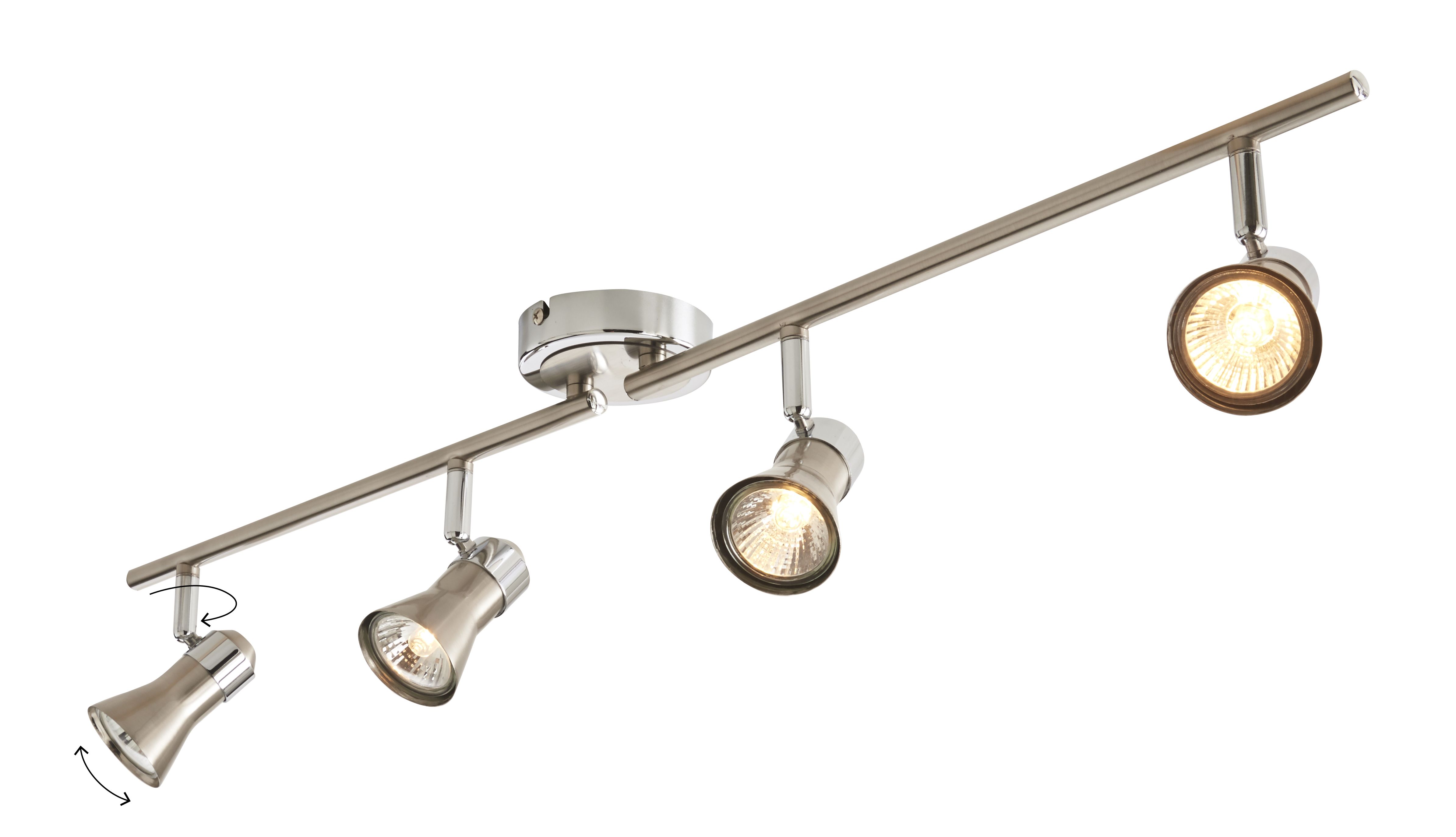 Aphroditus Modern Satin Nickel effect 4 Light Spotlight