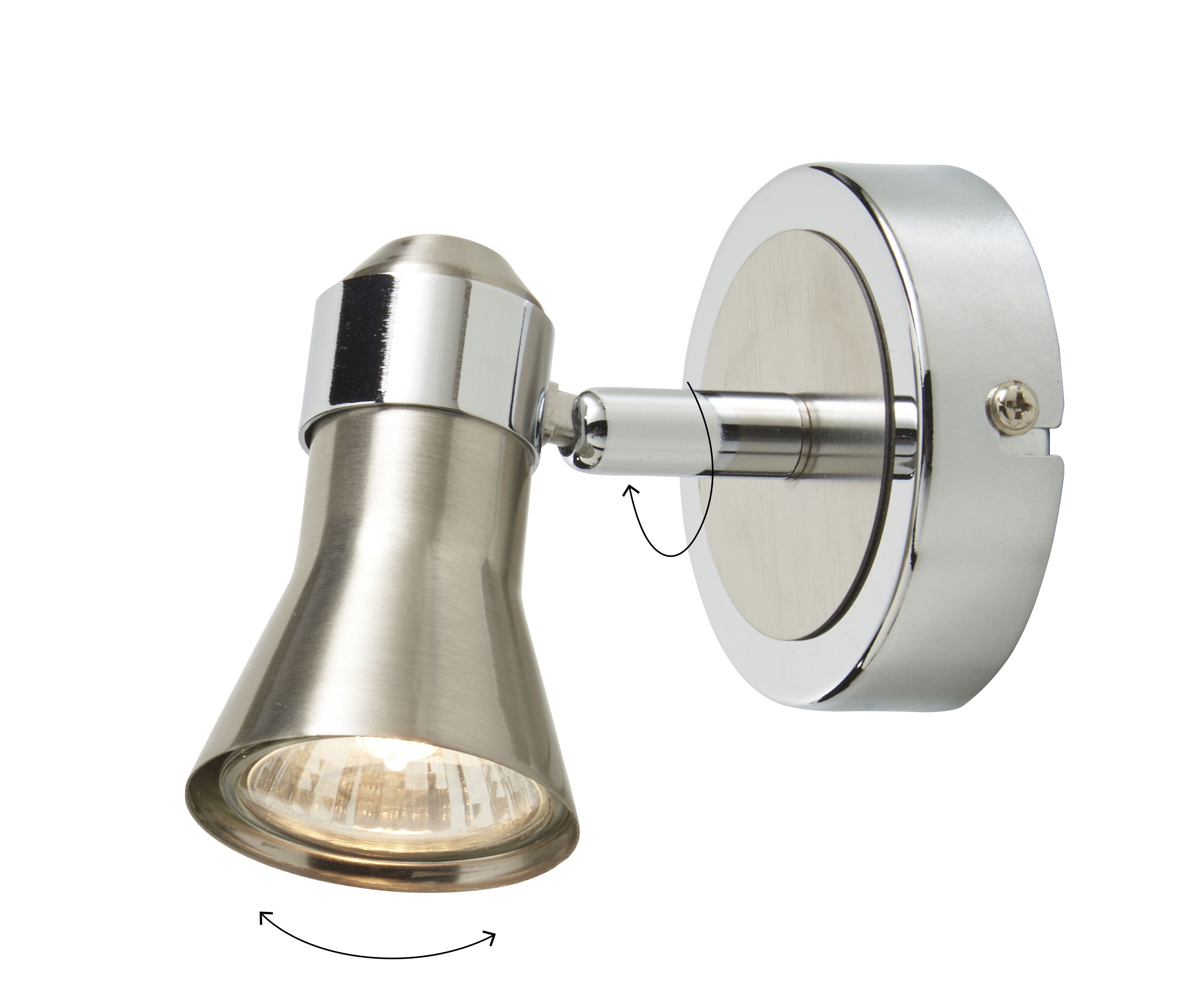 Aphroditus Modern Satin Nickel effect Spotlight