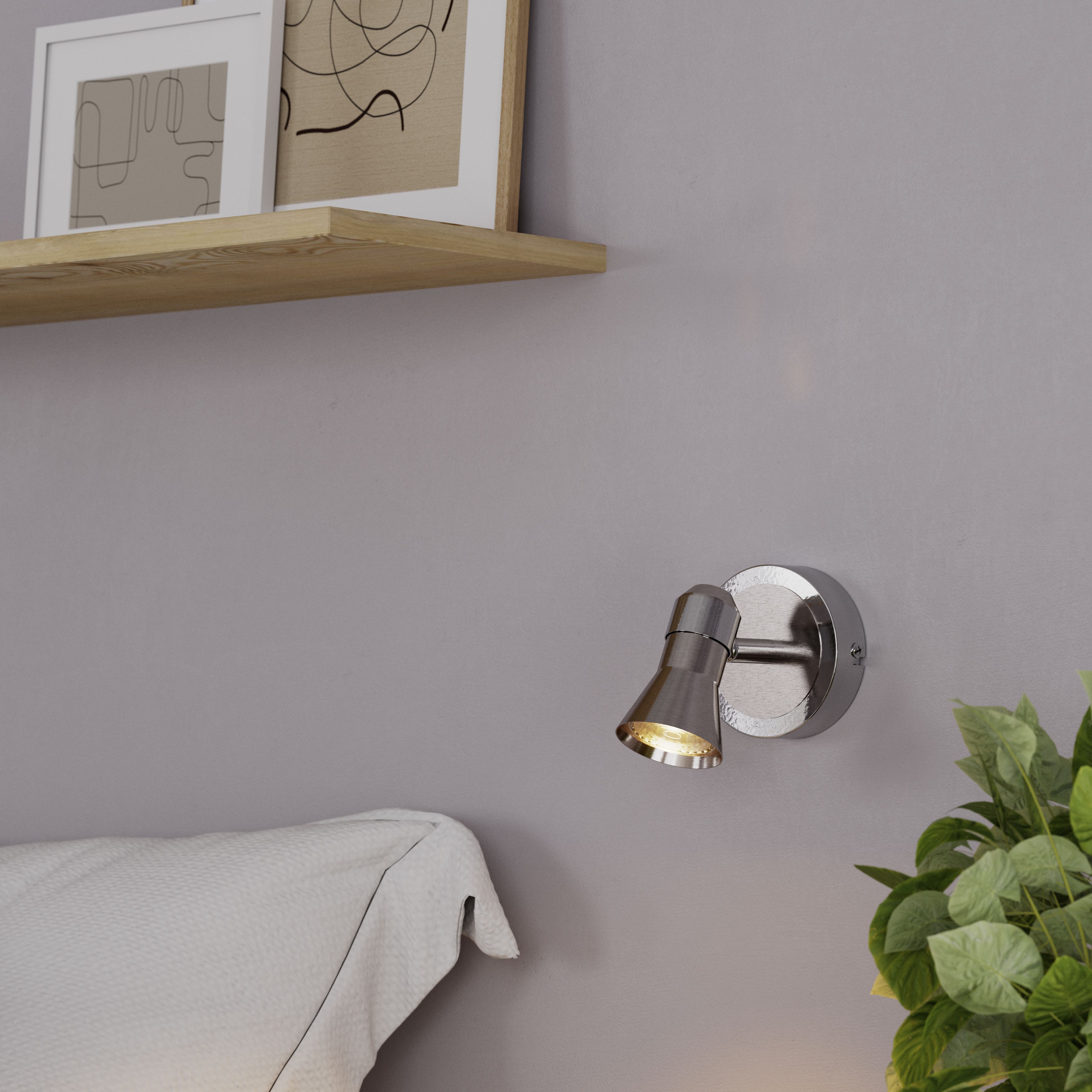 Aphroditus Modern Satin Nickel effect Spotlight