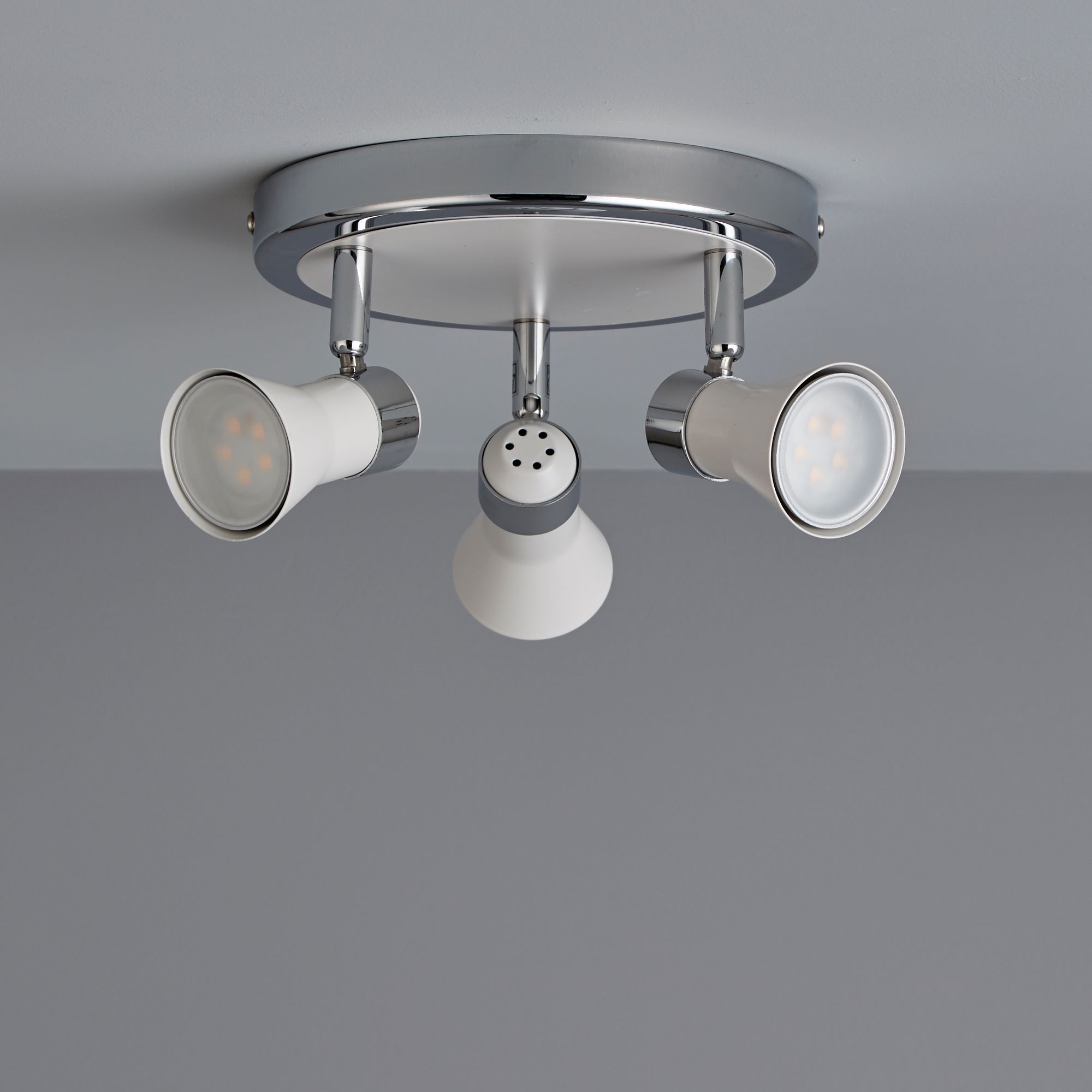 Aphroditus White Chrome effect 3 Light Spotlight