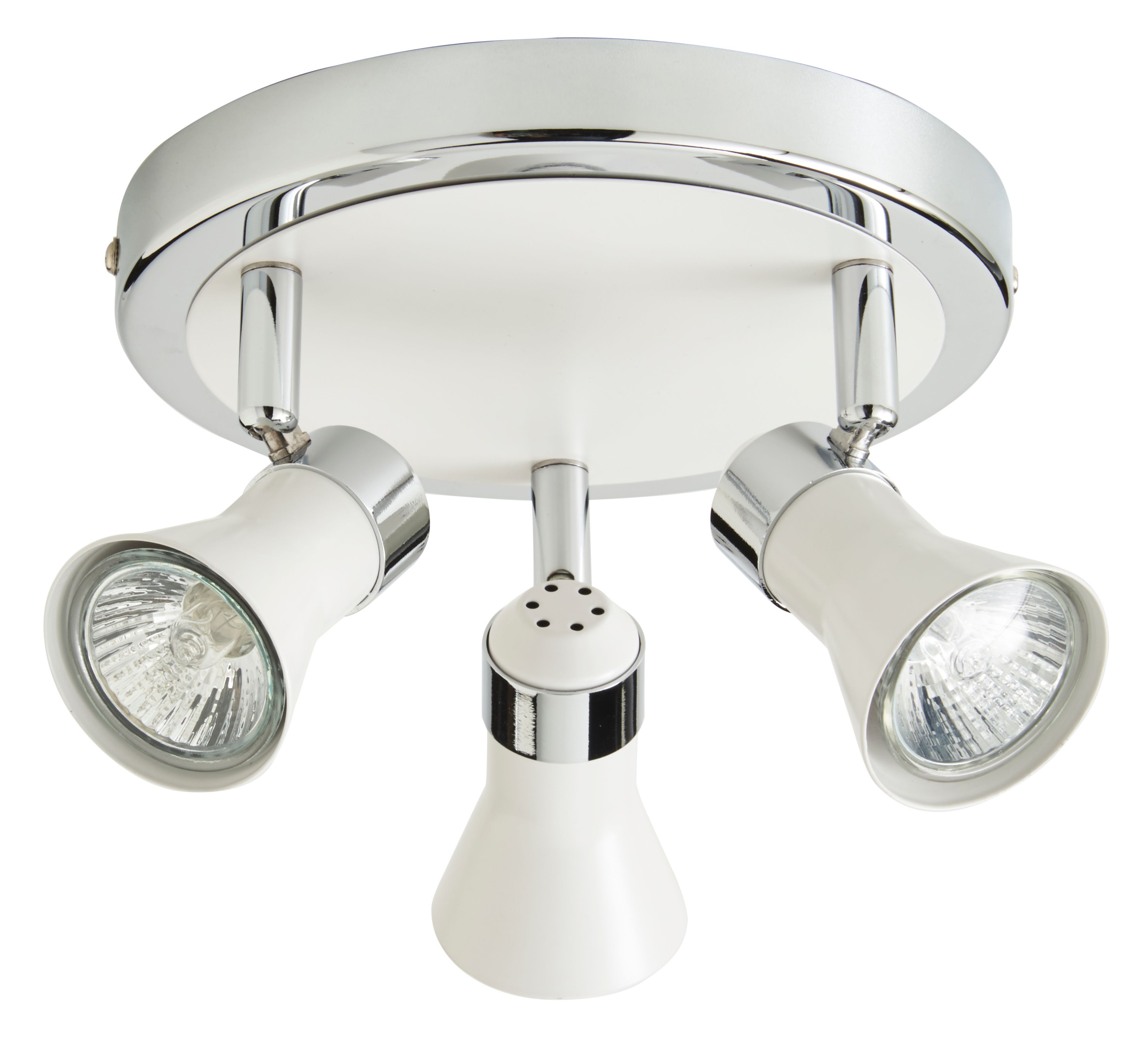 Aphroditus White Chrome effect 3 Light Spotlight