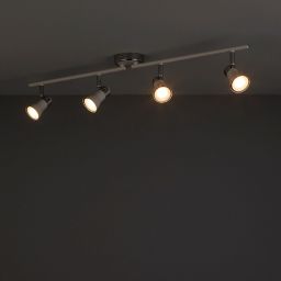 Aphroditus White Chrome effect Mains-powered 4 lamp Spotlight