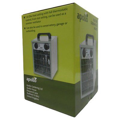 Apollo Grey Electric Greenhouse heater 2kW