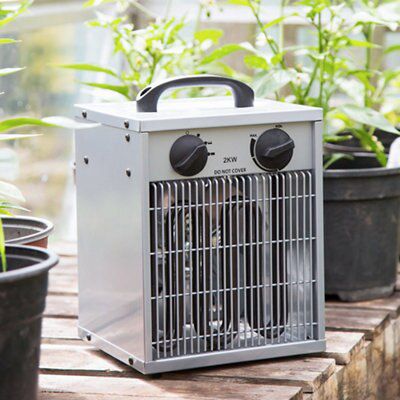 Apollo Grey Electric Greenhouse heater 2kW